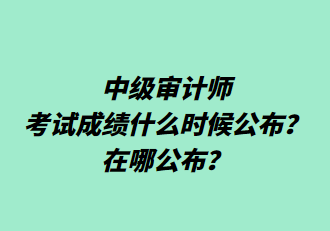 中級審計師考試成績什么時候公布？在哪公布？