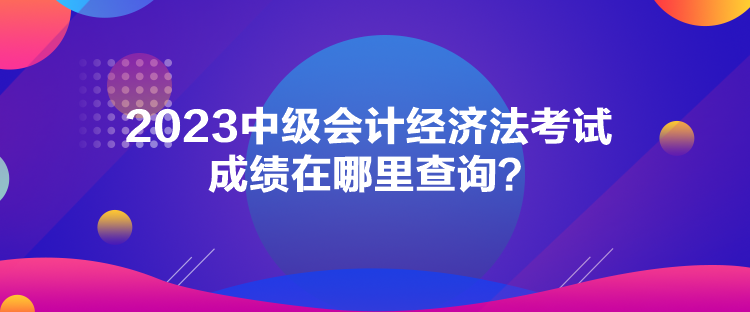 2023中級會計經(jīng)濟法考試成績在哪里查詢？
