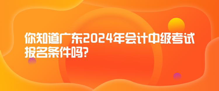 你知道廣東2024年會計中級考試報名條件嗎？