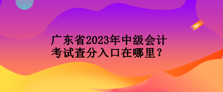 廣東省2023年中級(jí)會(huì)計(jì)考試查分入口在哪里？