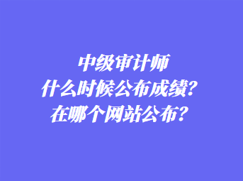 中級審計師什么時候公布成績？在哪個網(wǎng)站公布？
