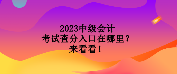 2023中級會計考試查分入口在哪里？來看看！