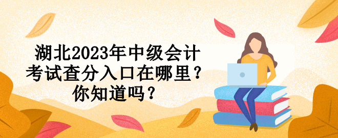 湖北2023年中級會計考試查分入口在哪里？你知道嗎？