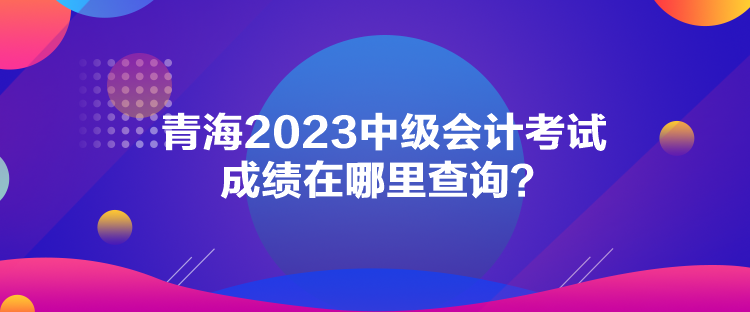 青海2023中級會計考試成績在哪里查詢？