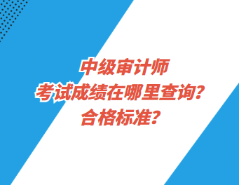 中級審計師考試成績在哪里查詢？合格標準？