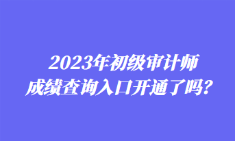 2023年初級審計師成績查詢?nèi)肟陂_通了嗎？