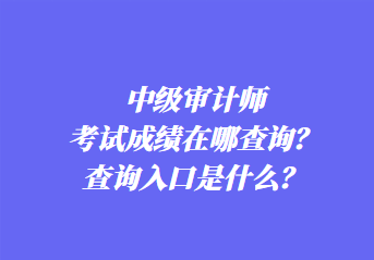 中級審計師考試成績在哪查詢？查詢入口是什么？