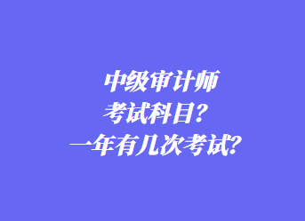 中級審計師考試科目？一年有幾次考試？