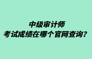 中級審計師考試成績在哪個官網查詢？