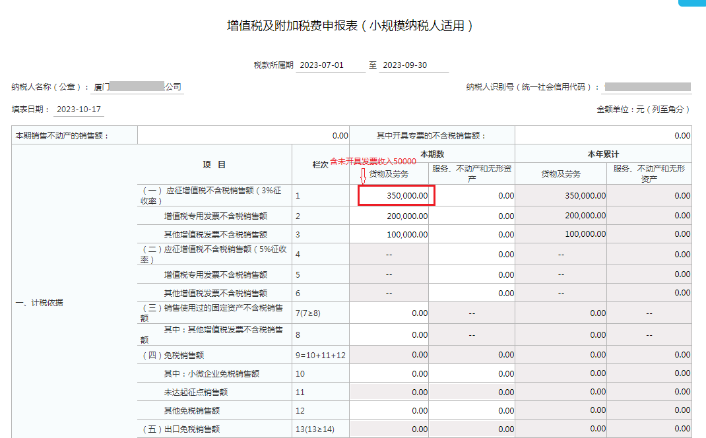 增值稅及附加稅費申報表（小規模納稅人適用）
