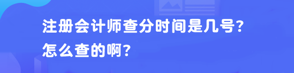 注冊會計師查分時間是幾號？怎么查的啊？