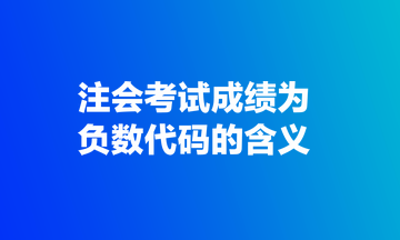 注會考試成績為負數代碼的含義