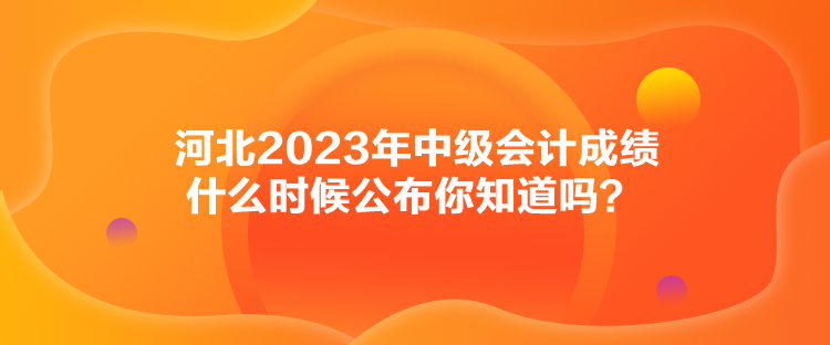河北2023年中級會計成績什么時候公布你知道嗎？