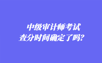 中級(jí)審計(jì)師考試查分時(shí)間確定了嗎？