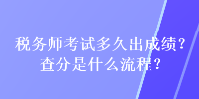 稅務(wù)師考試多久出成績？查分是什么流程？
