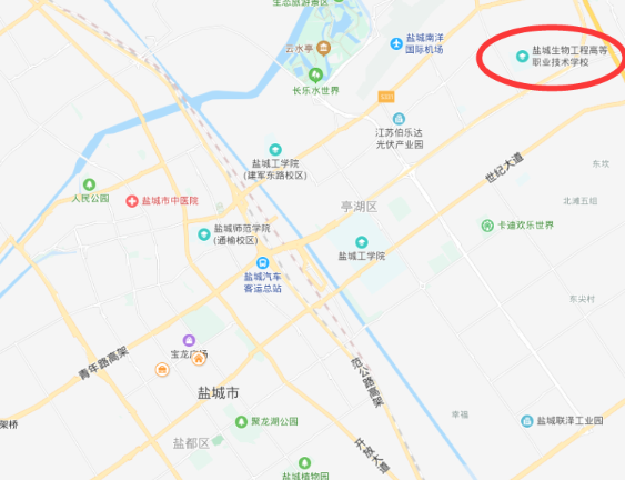 前往江蘇省鹽城技師學院（海洋路校區）線路圖