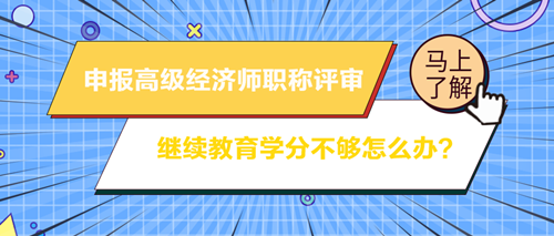 申報高級經濟師職稱評審 繼續教育學分不夠怎么辦？