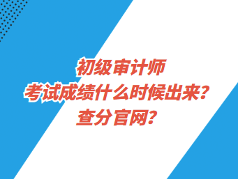 初級審計師考試成績什么時候出來？查分官網？