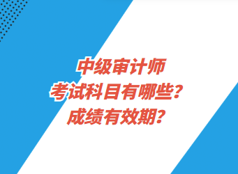 中級審計師考試科目有哪些？成績有效期？