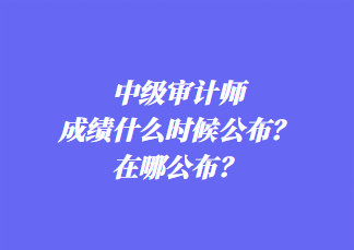 中級審計師成績什么時候公布？在哪公布？