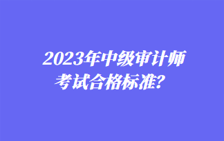 2023年中級審計師考試合格標準？