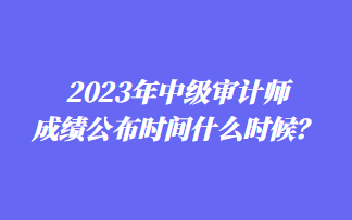 2023年中級審計師成績公布時間什么時候？