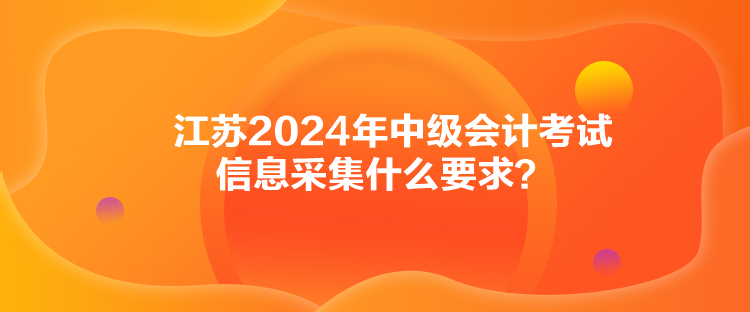 江蘇2024年中級會計考試信息采集什么要求？