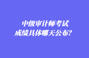 中級(jí)審計(jì)師考試成績(jī)具體哪天公布？