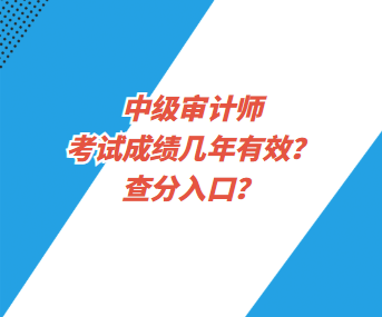 中級審計師考試成績幾年有效？查分入口？