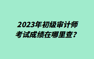 2023年初級審計師考試成績在哪里查？