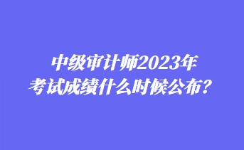 中級(jí)審計(jì)師2023年考試成績(jī)什么時(shí)候公布？
