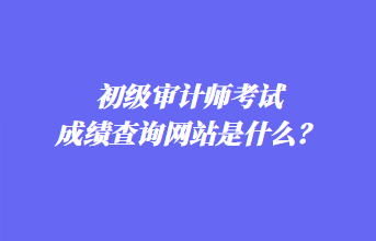 初級審計師考試成績查詢網(wǎng)站是什么？