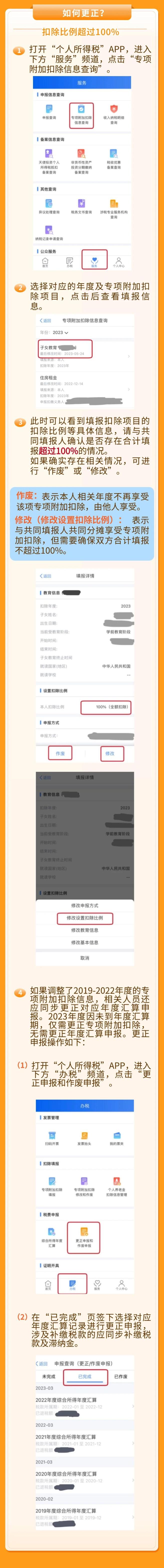 個(gè)稅專項(xiàng)附加扣除合計(jì)填報(bào)超過扣除標(biāo)準(zhǔn)100%，該如何處理？
