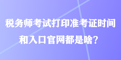 稅務師考試打印準考證時間和入口官網都是啥？
