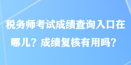 稅務師考試成績查詢入口在哪兒？成績復核有用嗎？