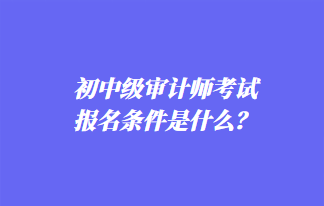 初中級(jí)審計(jì)師考試報(bào)名條件是什么？