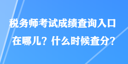 稅務(wù)師考試成績查詢?nèi)肟谠谀膬海渴裁磿r(shí)候查分？