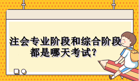 注會專業階段和綜合階段都是哪天考試？