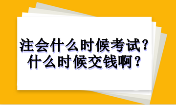 注冊會計師什么時候考試？什么時候交錢啊？
