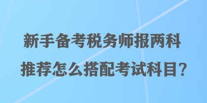 新手備考稅務(wù)師報兩科推薦怎么搭配考試科目？