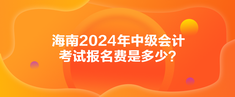 海南2024年中級會計考試報名費是多少？