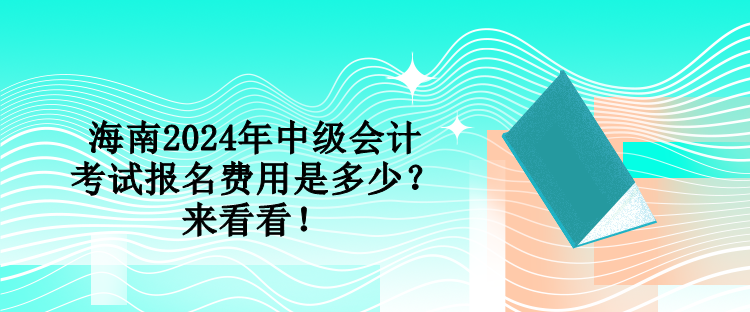 海南2024年中級會計考試報名費用是多少？來看看！