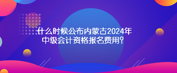 什么時候公布內蒙古2024年中級會計資格報名費用？