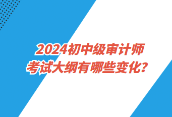 2024初中級審計師考試大綱有哪些變化？
