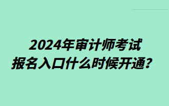 2024年審計(jì)師考試報(bào)名入口什么時(shí)候開(kāi)通？