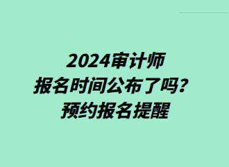 2024審計(jì)師報(bào)名時(shí)間公布了嗎？預(yù)約報(bào)名提醒>