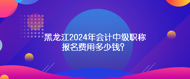 黑龍江2024年會計中級職稱報名費用多少錢？