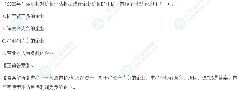 注會《財管》各章節歷年考察題型整理（第7章）試題舉例