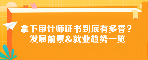 拿下審計師證書到底有多香？發展前景&就業趨勢一覽