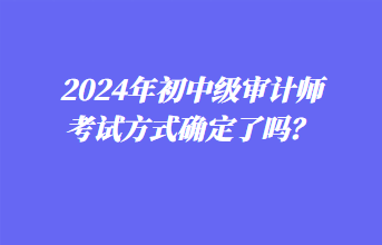 2024年初中級審計師考試方式確定了嗎？